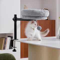 BYBYME Cama de Escritorio para Gatos rotación 360° para ajustar la vista del gato mientras trabajas