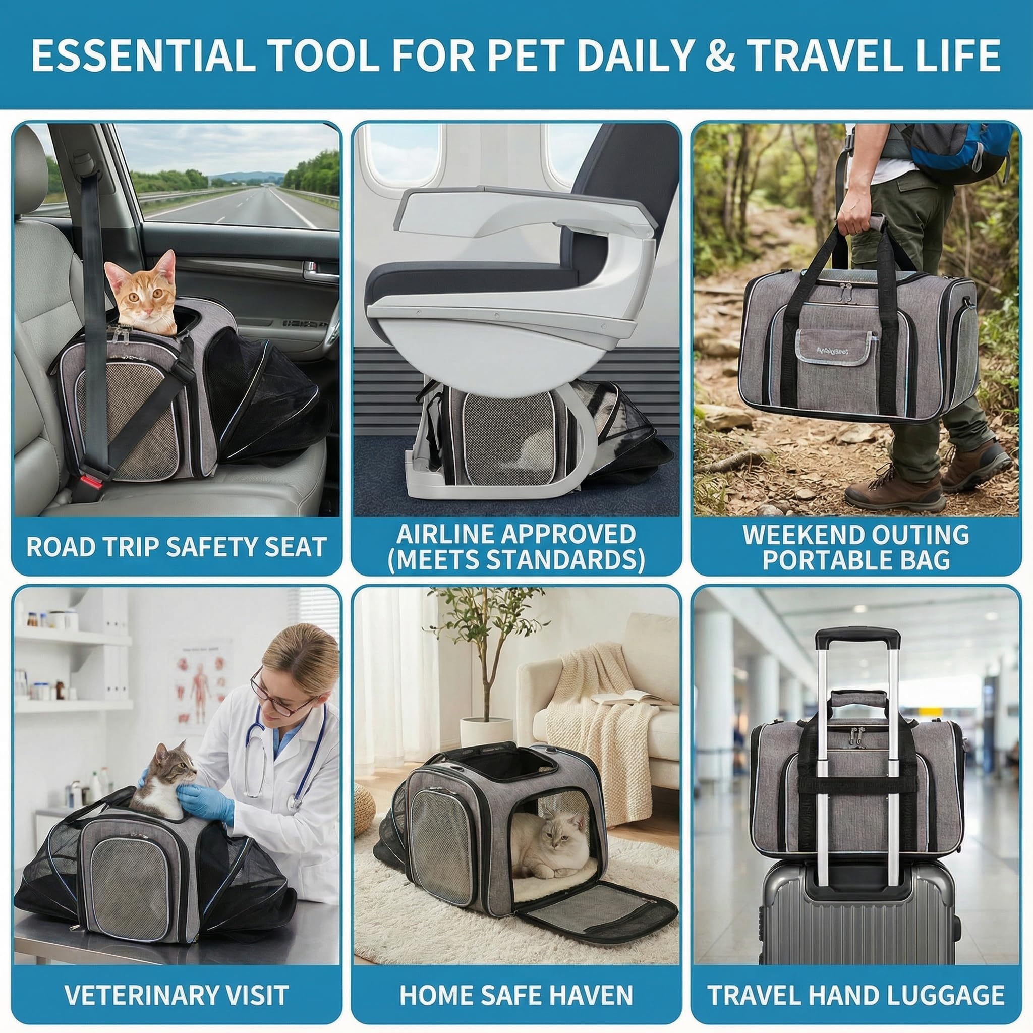 Bytaoqipet accesorios-viaje: bolsillos útiles para juguetes y snacks.