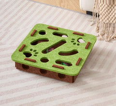 BZDBZD gato jugando en caja laberinto de fieltro para gatos.