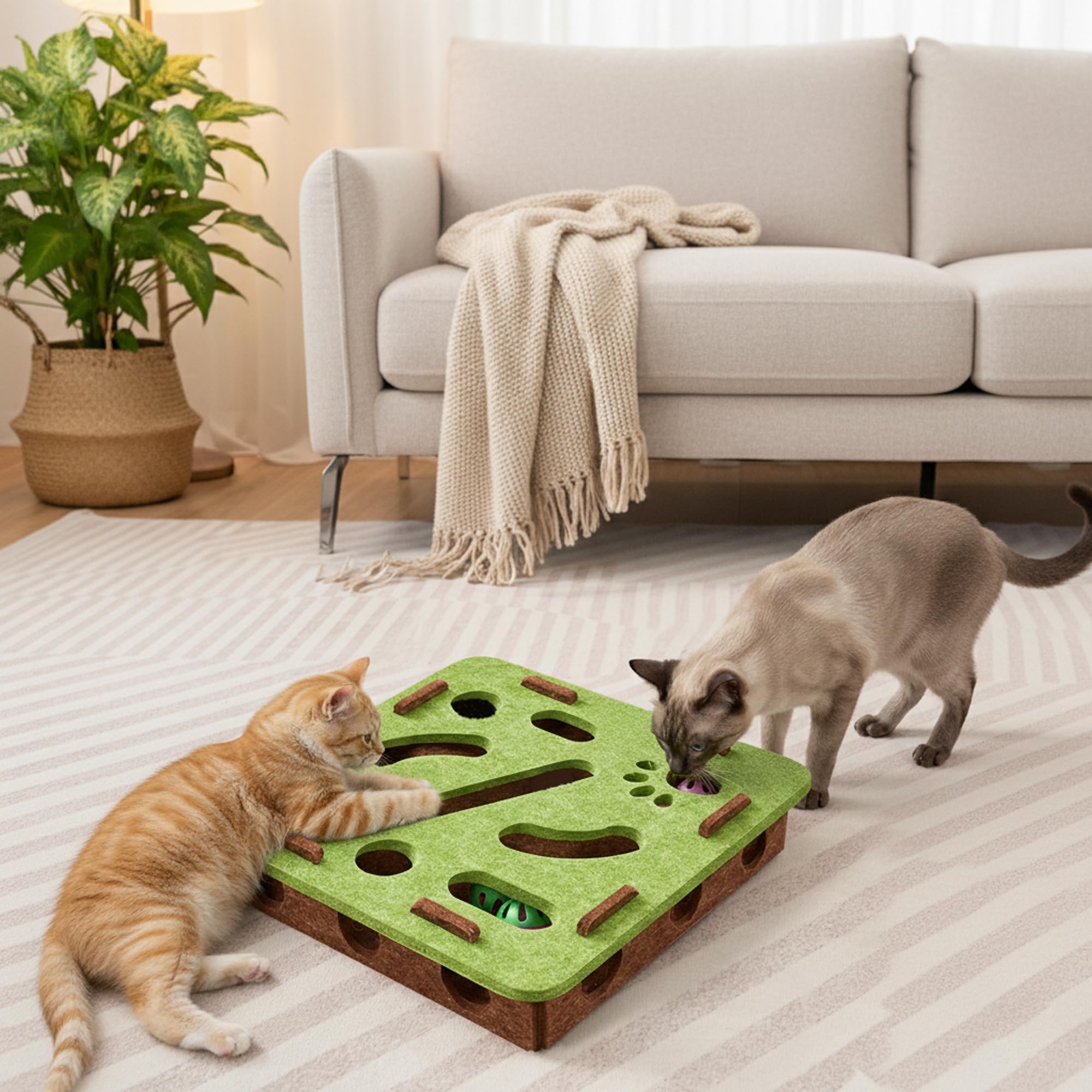 BZDBZD interior del juego en fieltro para gatos curiosos.