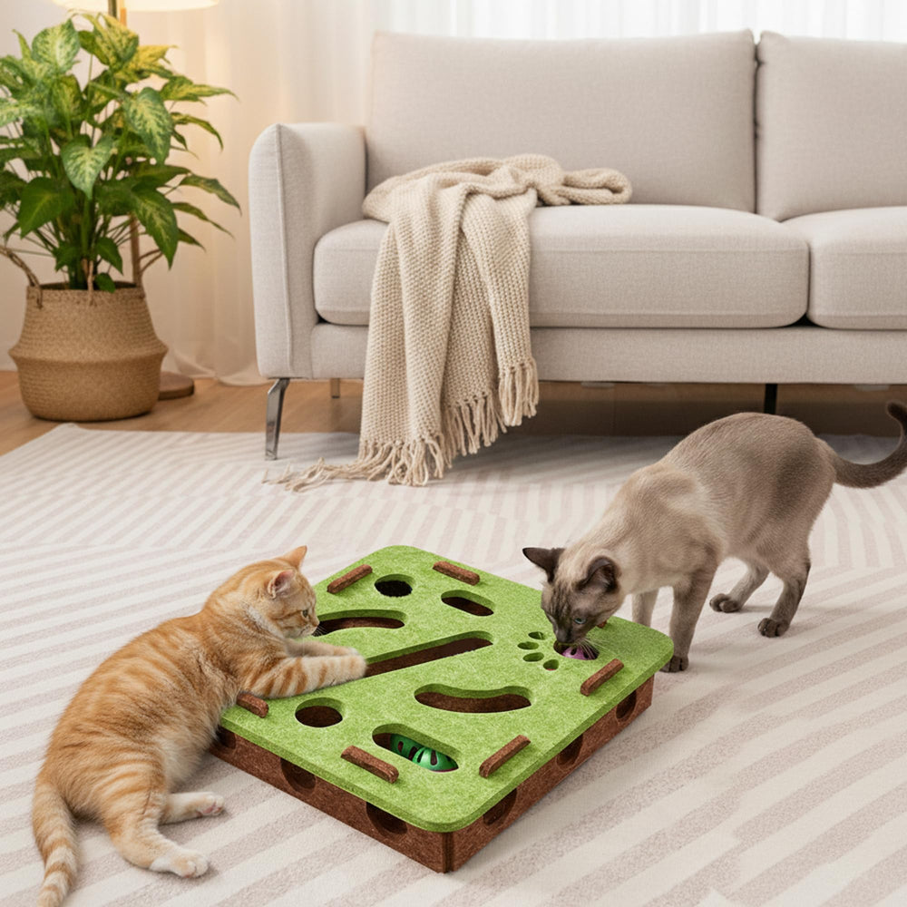 BZDBZD interior del juego en fieltro para gatos curiosos.