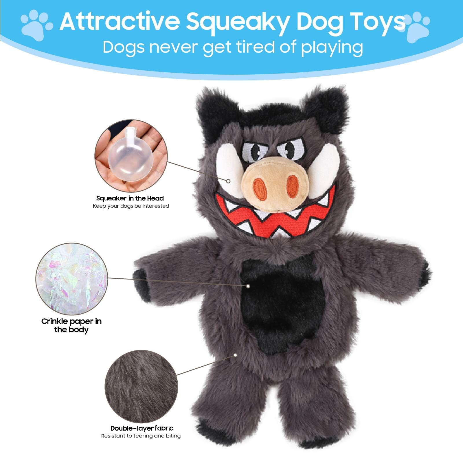Juguete peluche duradero de Bzonsmart, suave y seguro para juegos largos
