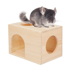 C-LIGHT refugio de madera natural para mascotas pequeñas, ventilado y seguro