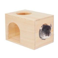 C-LIGHT refugio de madera natural para chinchilla ofrece seguridad y descanso