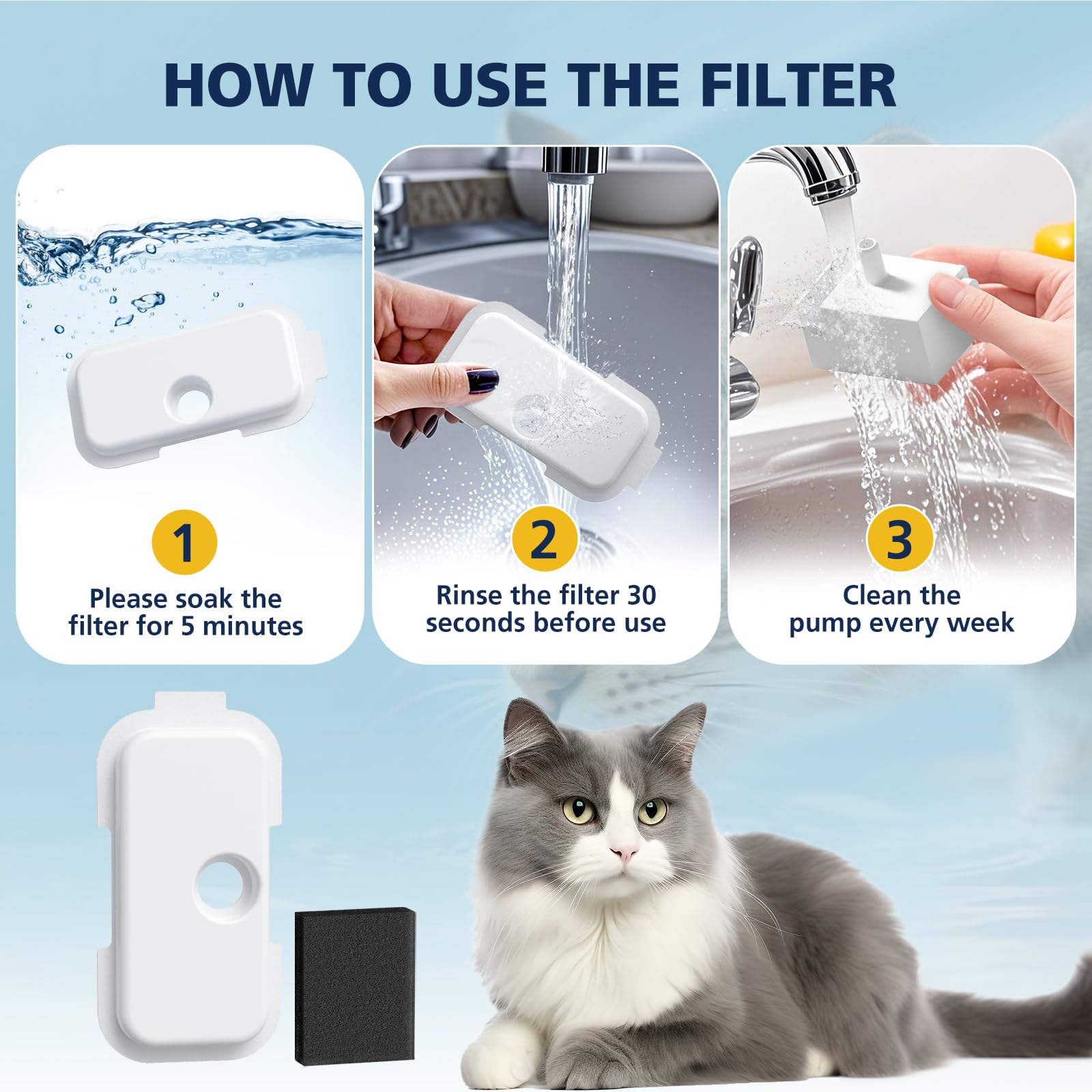 Cabiclean esponjas prefiltro: mantenimiento del sistema de filtración