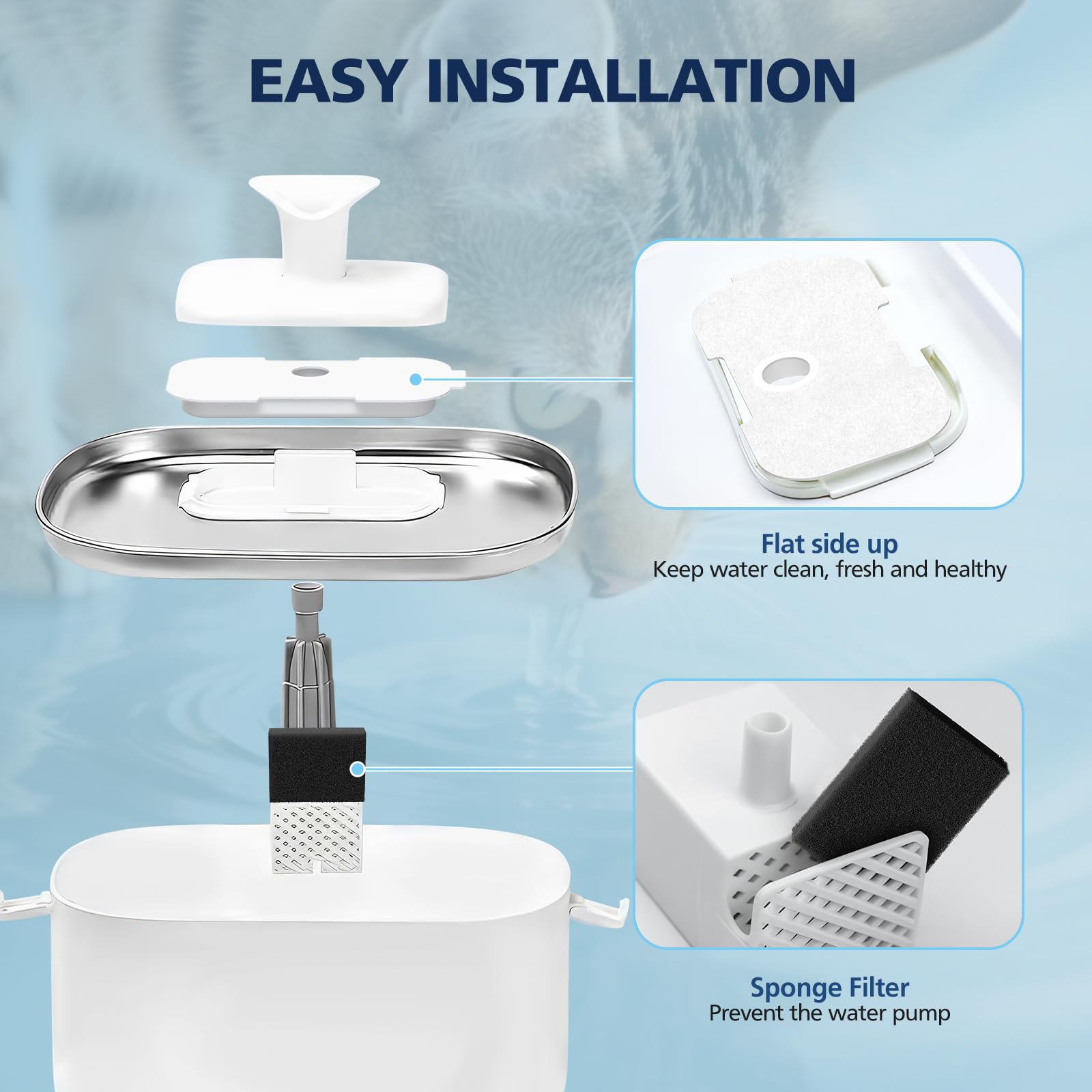 Cabiclean paquete de 25 filtros y 25 esponjas para PETLIBRO