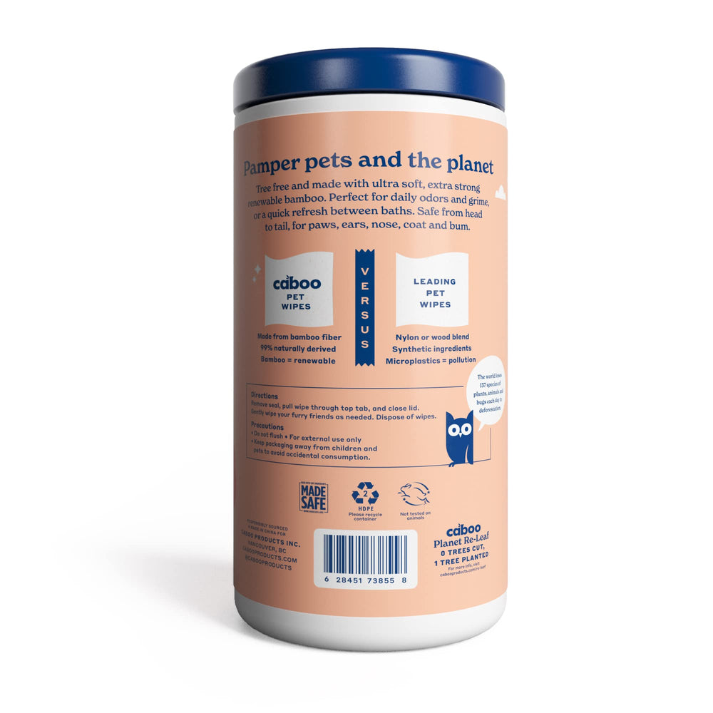 Caboo Tree Free Wipes envase fácil de dispensar para uso rápido.