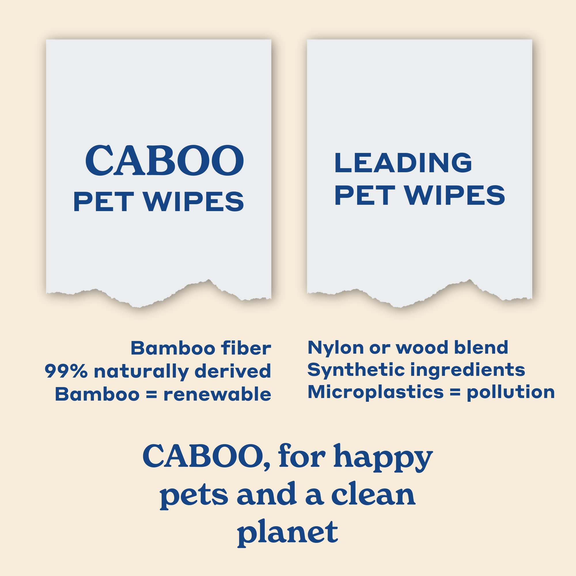 Caboo Tree Free Wipes para patas, limpia manchas y deja pelaje suave.
