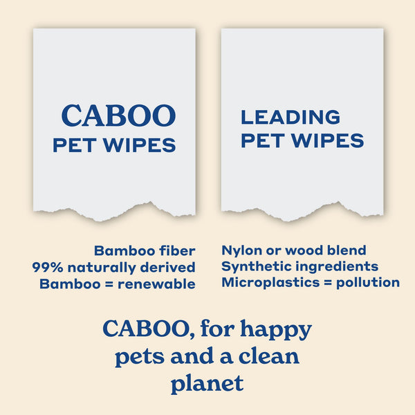 Caboo Tree Free Wipes para patas, limpia manchas y deja pelaje suave.