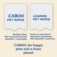 Caboo Tree Free Wipes para patas, limpia manchas y deja pelaje suave.