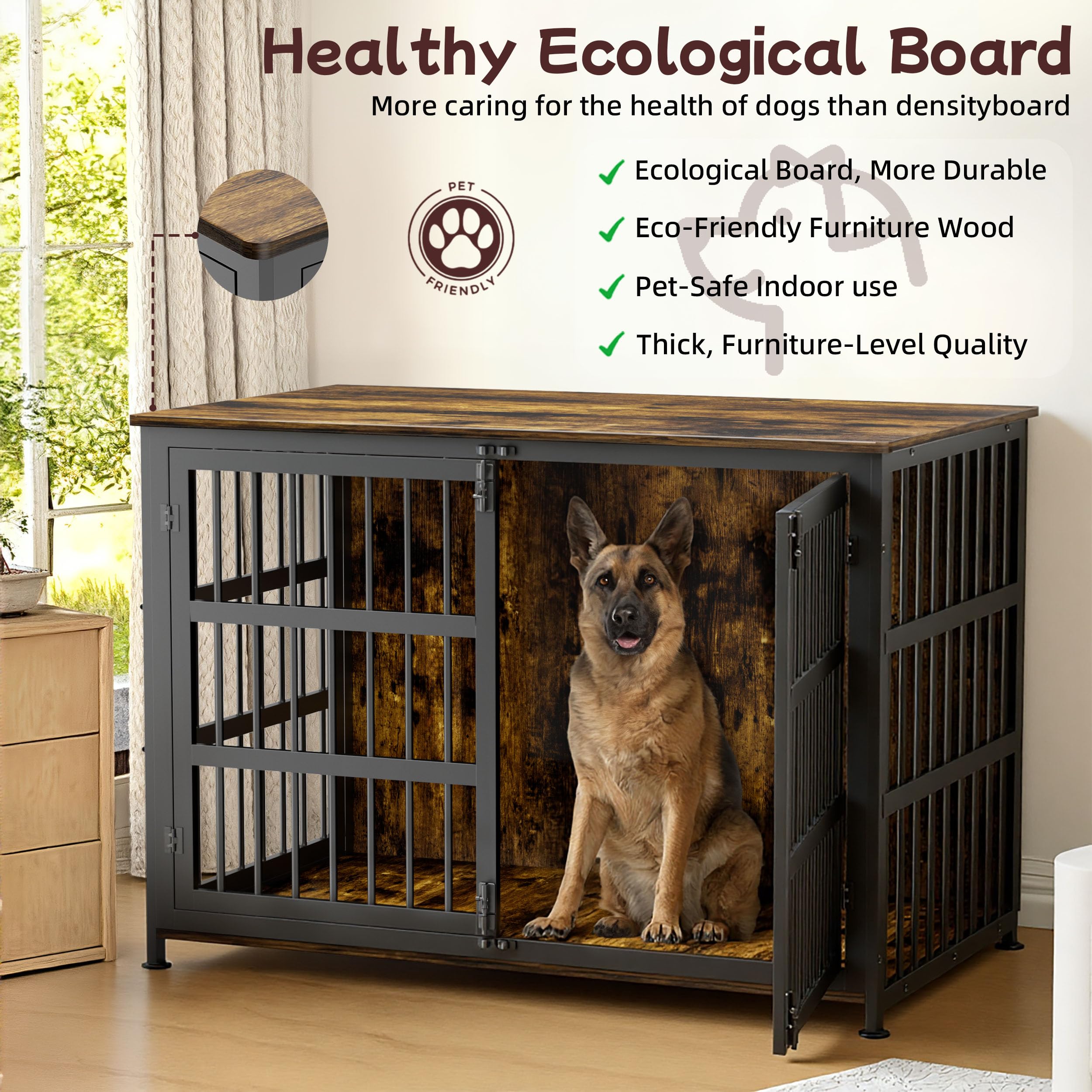 CABZOON jaula interior 46'' para perros de tamaño mediano a grande