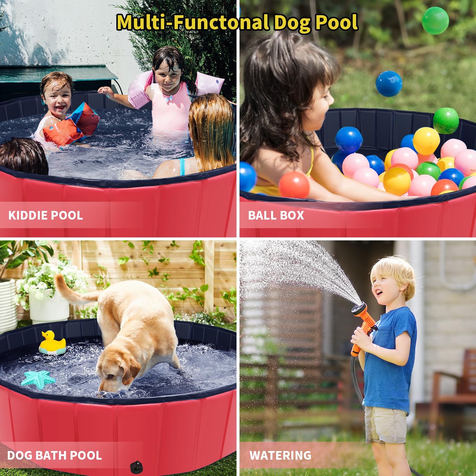CACSPS piscina multifuncional para perros y niños, diversión al aire libre