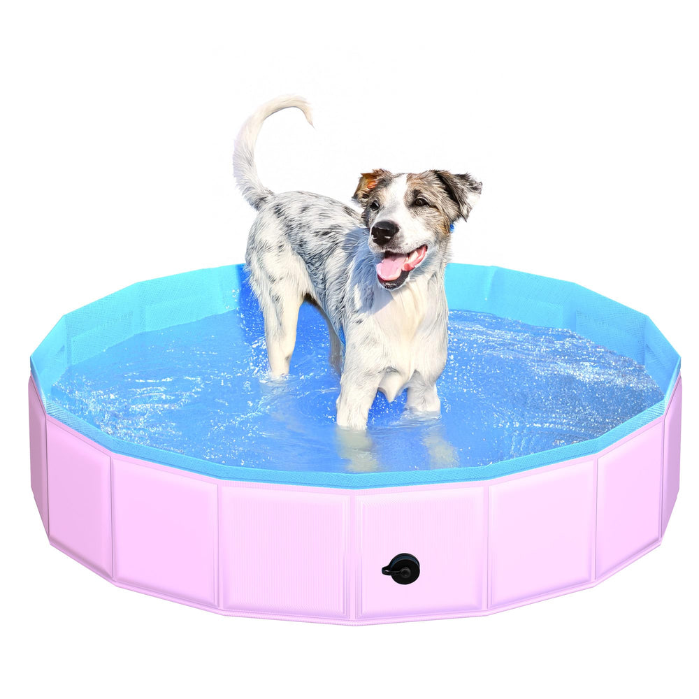 PISCINA para perros plegable CACSPS de 39,5 x 12 pulgadas para uso exterior
