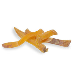 Cadet batata dulce, presentación del producto, enfoque en tiras crujientes para masticar.