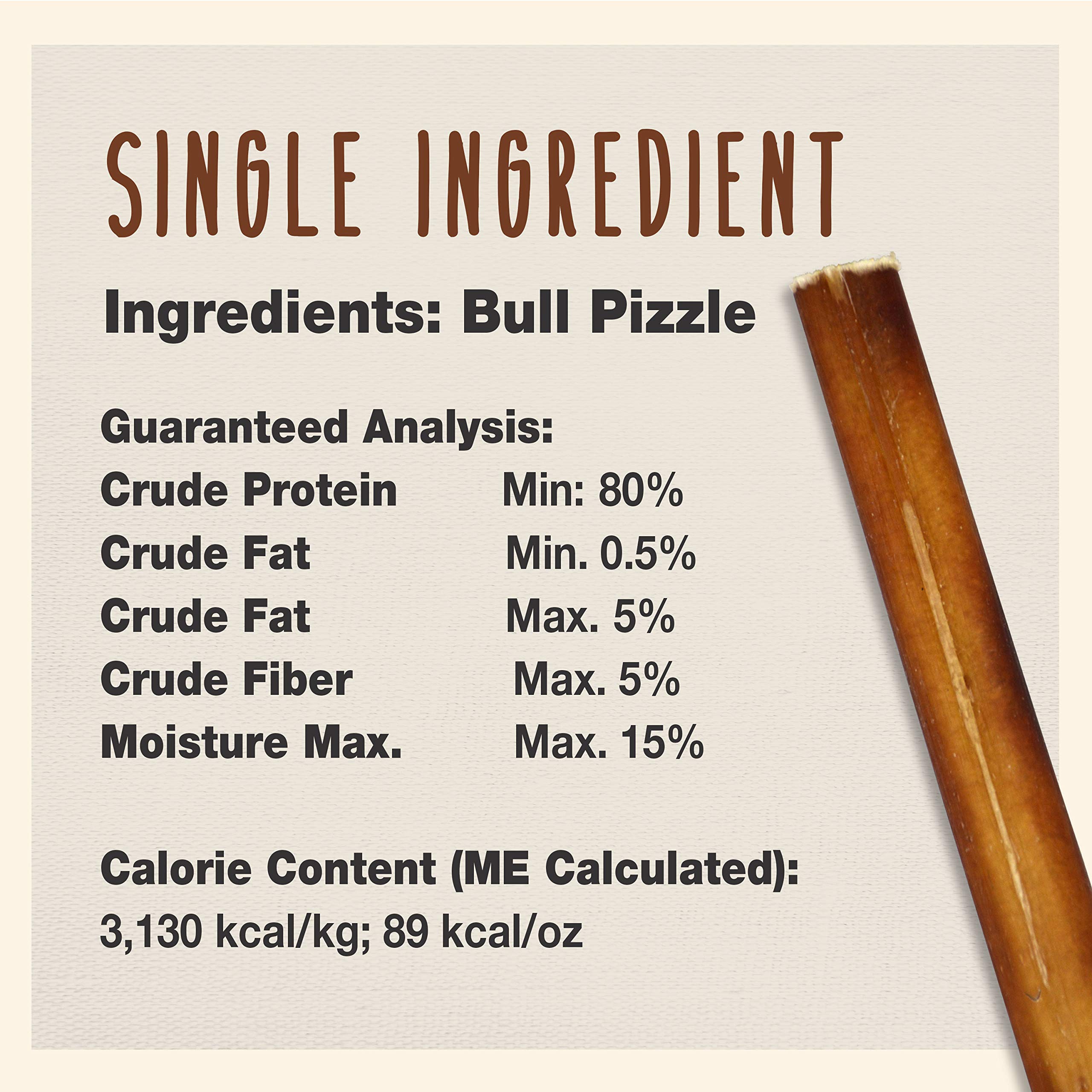 Cadet Bully Sticks, sin colorantes ni sabores artificiales.