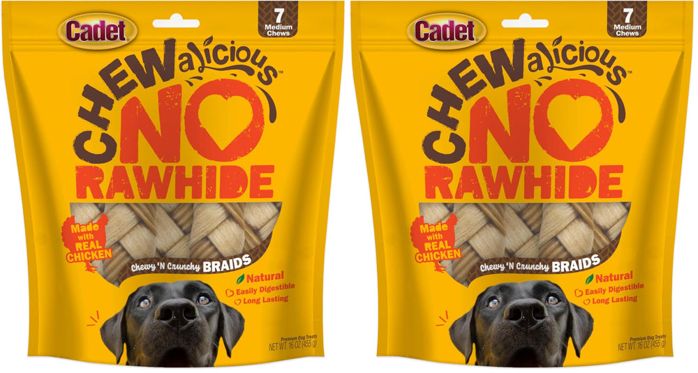 Cadet Chewalicious trenza para perro: masticable y sabrosa, ideal para ayudar al cuidado dental.