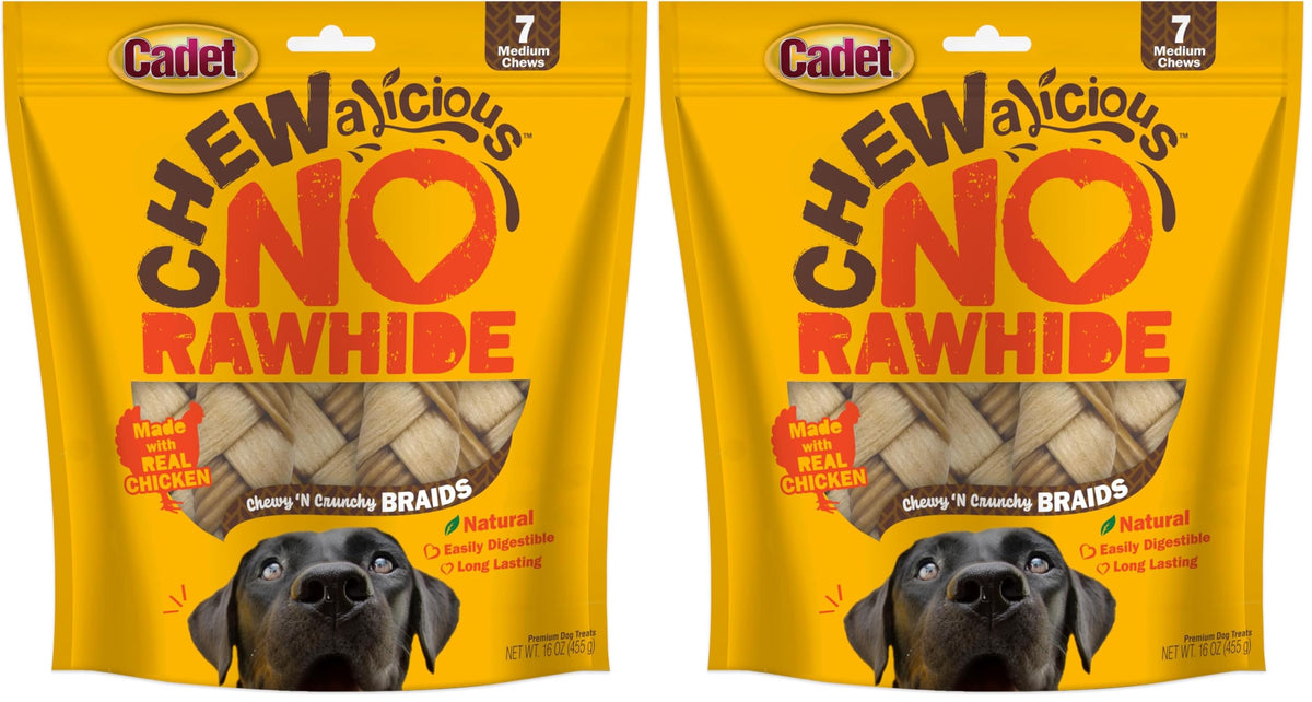 Cadet Chewalicious trenza para perro: masticable y sabrosa, ideal para ayudar al cuidado dental.
