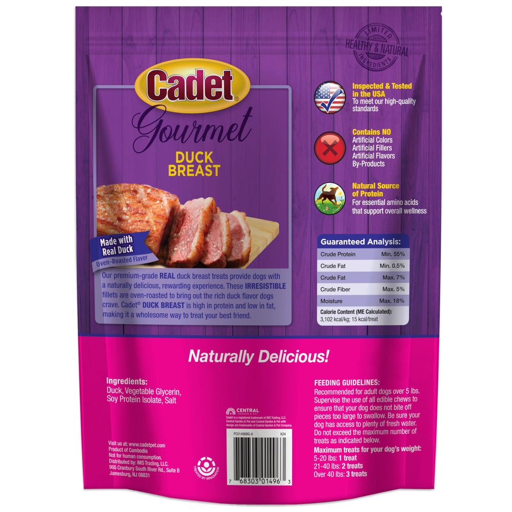 Cadet Gourmet golosinas para perros de pato, fácil de repartir durante la caminata