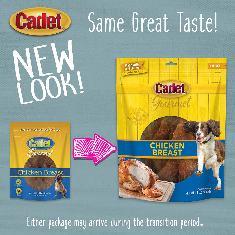 Cadet Gourmet ingredientes naturales de pollo, snack proteico para bienestar diario.
