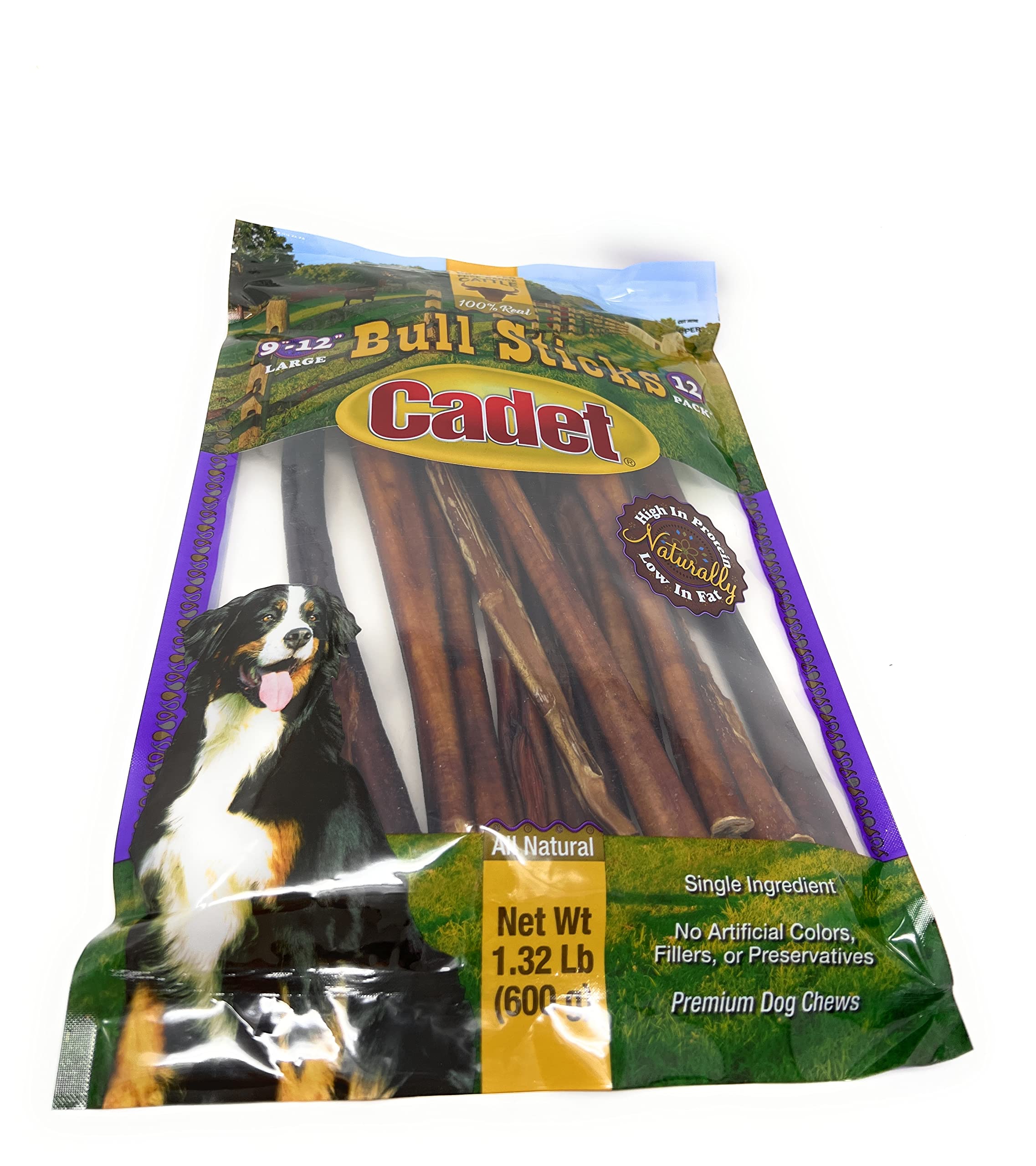 Cadet palitos bully gourmet 12 pulgadas en caja, premio para perros.