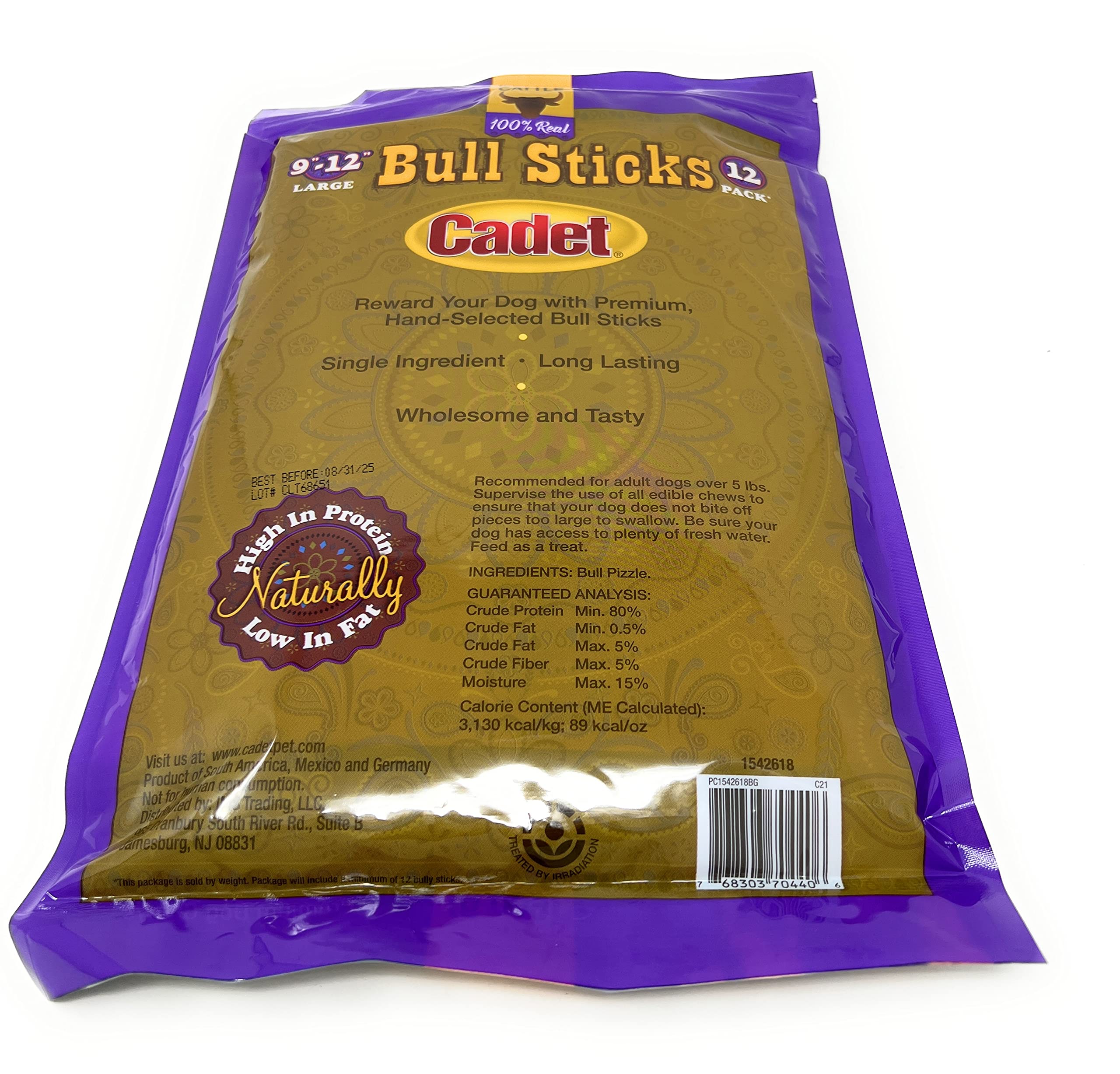 Cadet palitos bully gourmet 12 pulgadas, aroma agradable para la merienda.