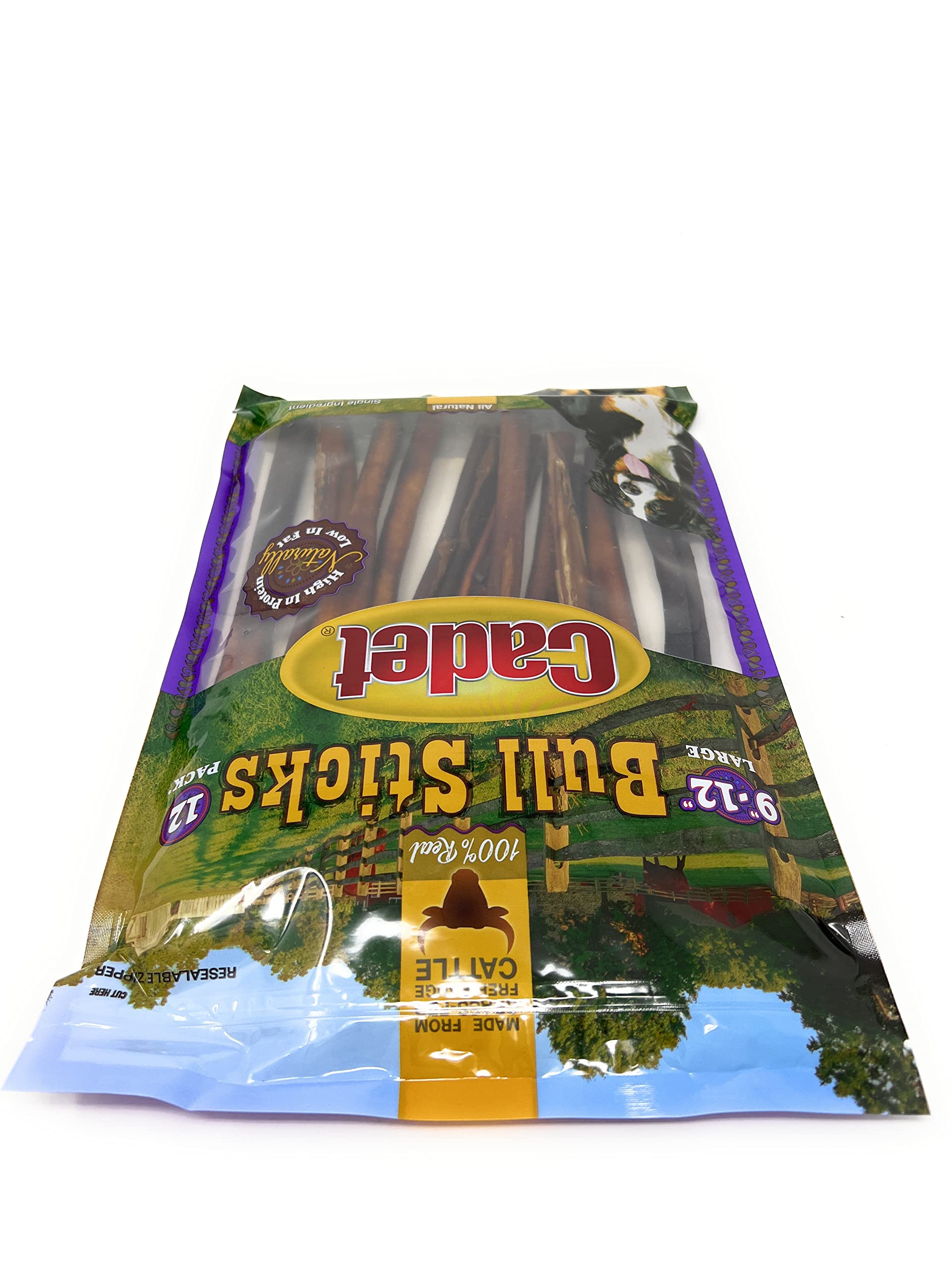 Cadet palitos bully gourmet 12 pulgadas, tamaño perfecto para perros grandes.