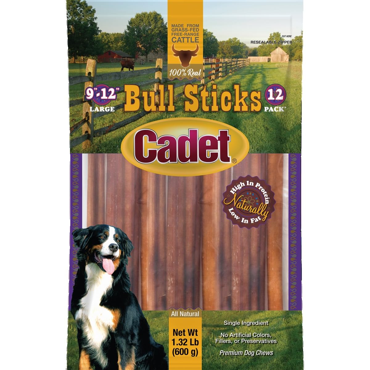 Cadet Palitos de Toro, empaque visible, snack natural para perros