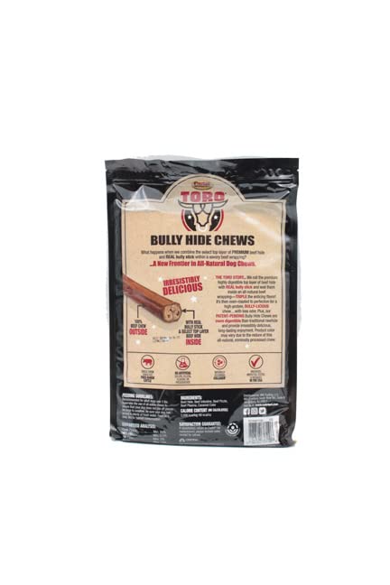 Cadet Toro Bully Hide Sticks: textura envolvente para morder y entretenimiento seguro.