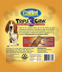 Cadet Triple Chew: piel de cerdo y batata, snack sabroso para recompensas.