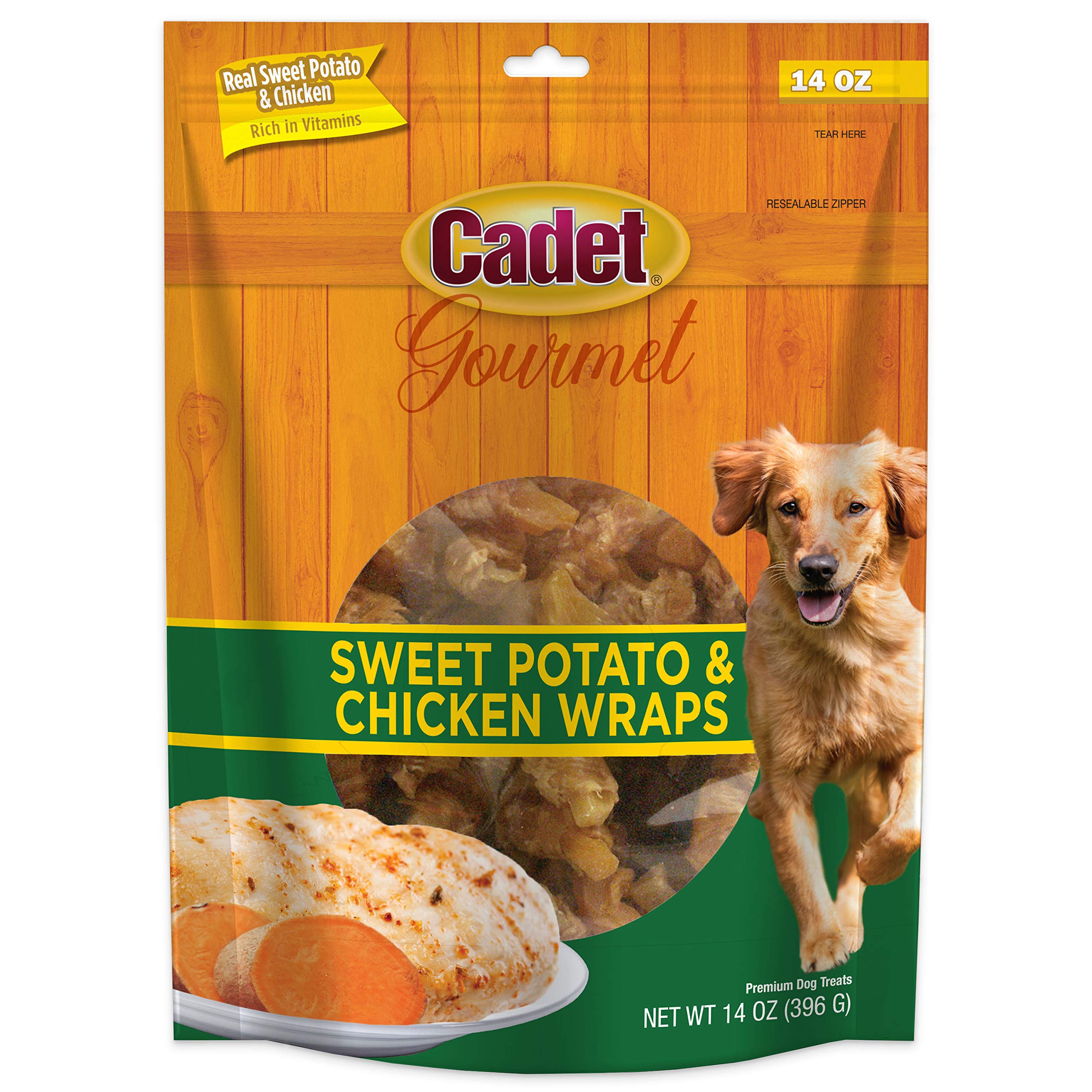 Cadet wrap patata dulce pollo: snack natural para perros activos