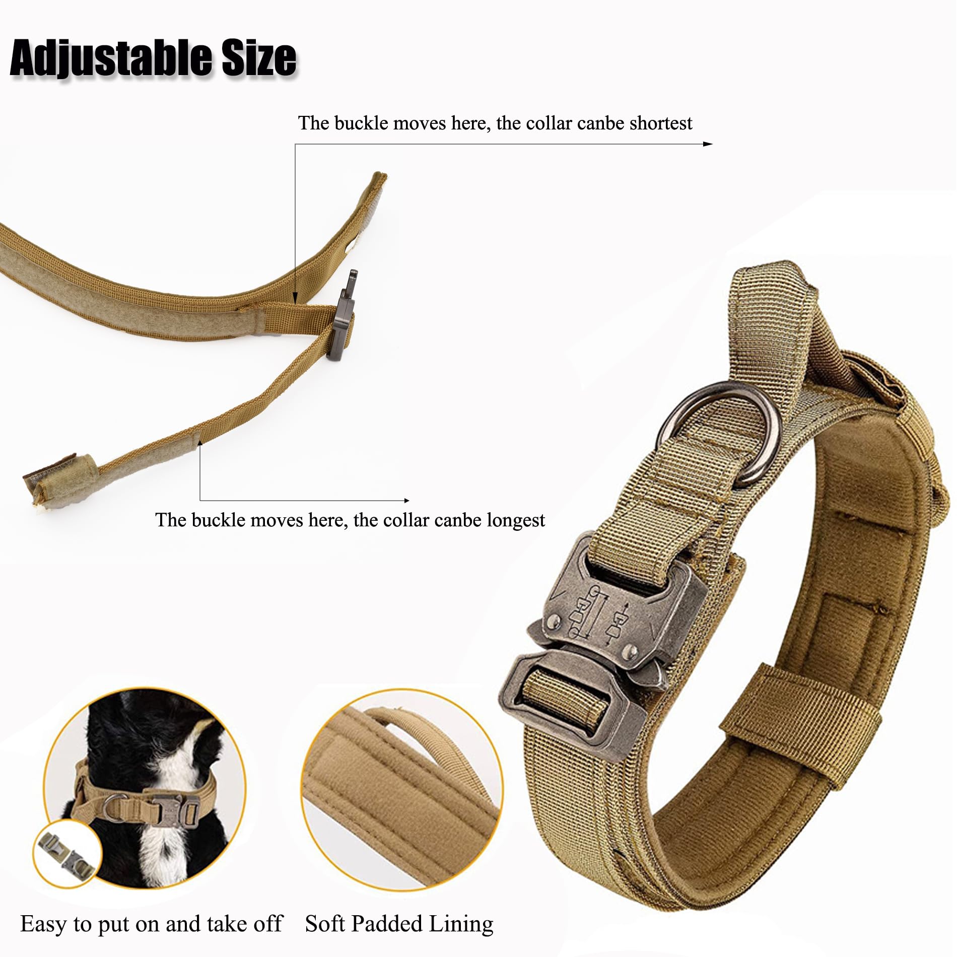 CADONO collar táctico camo XL: estilo camuflaje para perros activos.