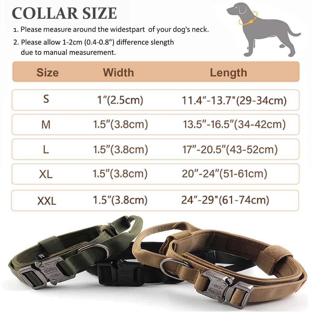 CADONO collar táctico talla ajustable XL: adecuado para perros grandes.