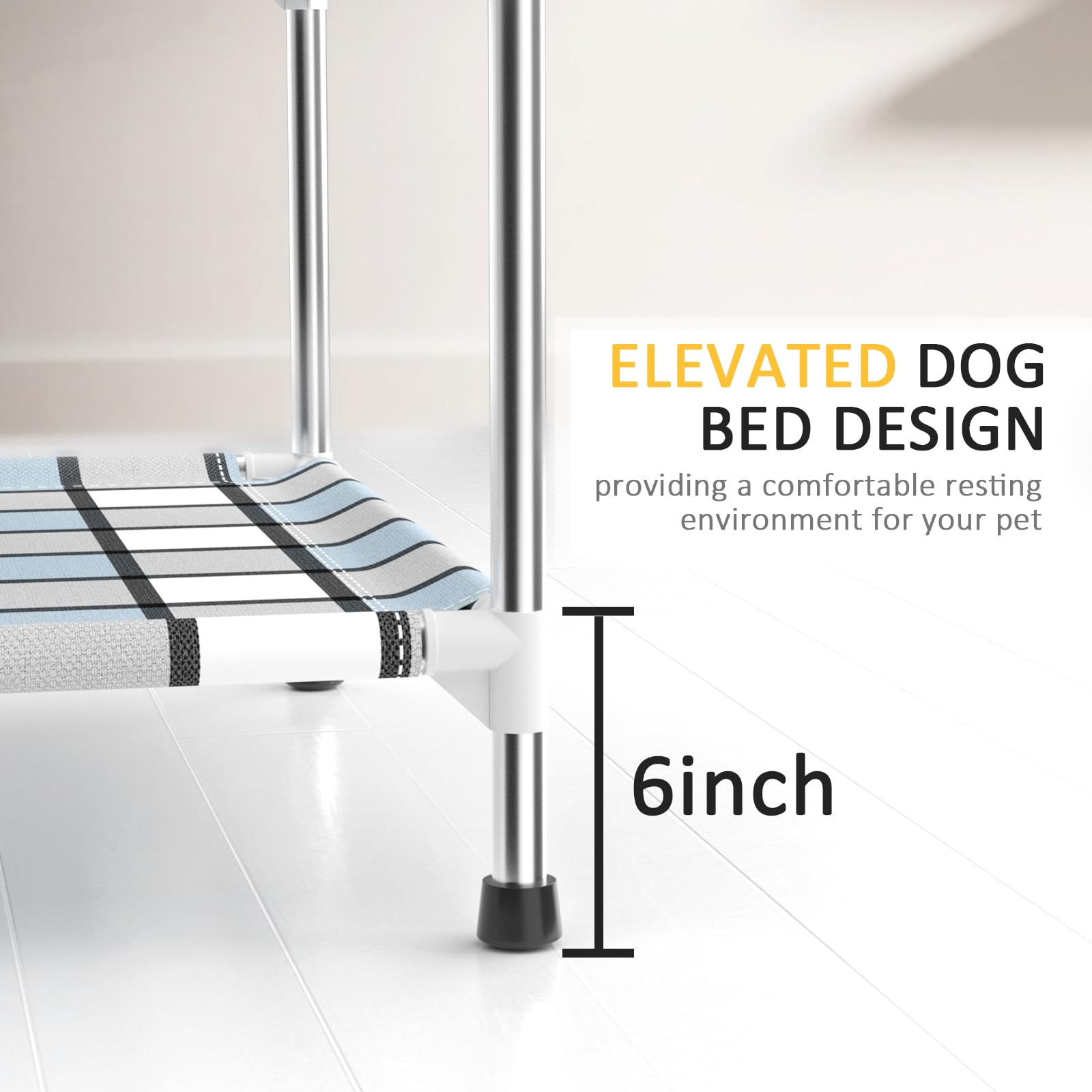 Caghash cama dos niveles para perros junto a la cama, convivencia nocturna cómoda.