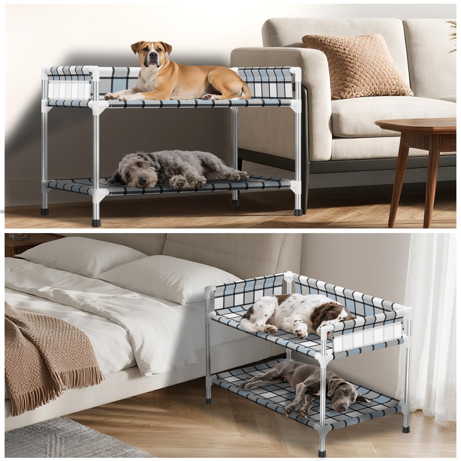 Caghash cama elevada junto a la ventana, plataforma para vigilar y descansar.