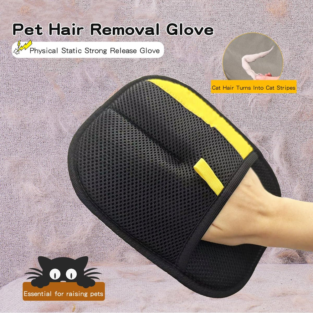 Kit CAIBAO de 3 guantes para pelos de gatos y perros en casa.
