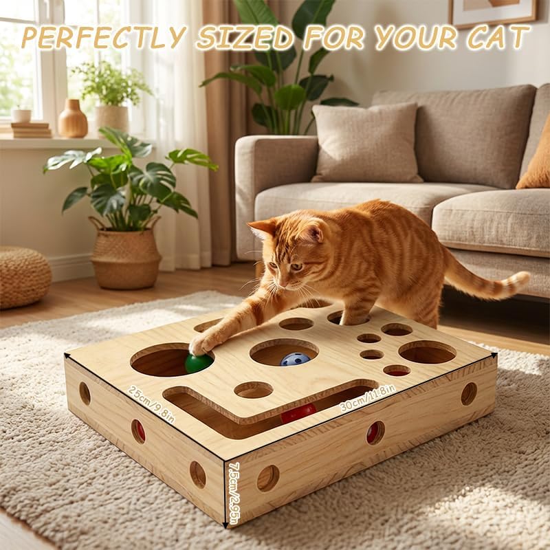 Caja de enriquecimiento para gatos protege muebles al arañar con superficie de rasca.