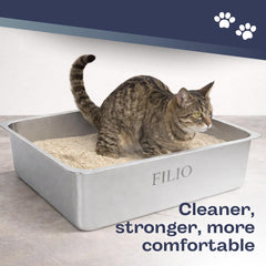 Caja para gatos de acero inoxidable: mantiene olores bajo control.