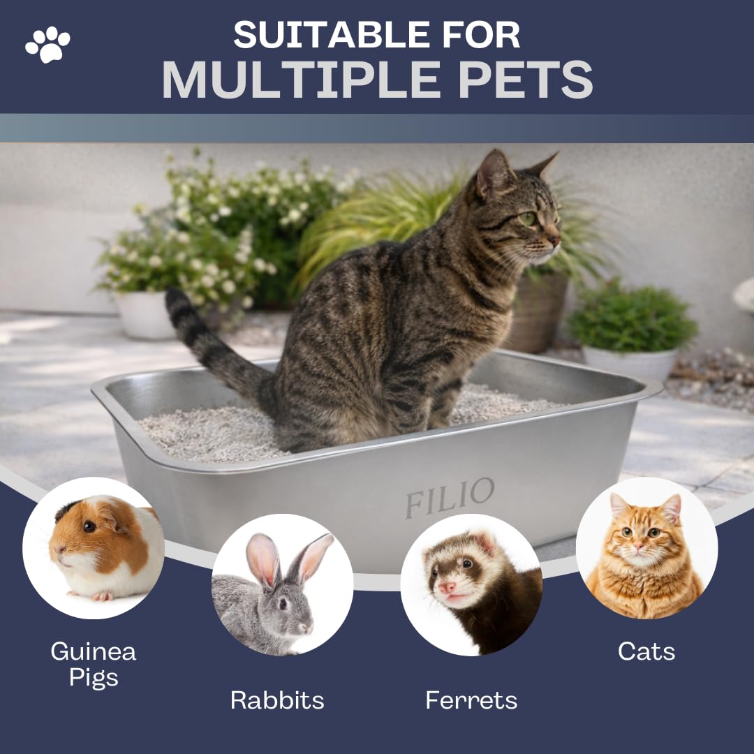 Caja para gatos de acero inoxidable: limpieza sin adherencias.