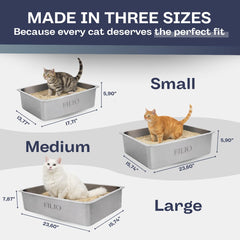Caja para gatos de acero inoxidable: resistente a rayones y golpes.