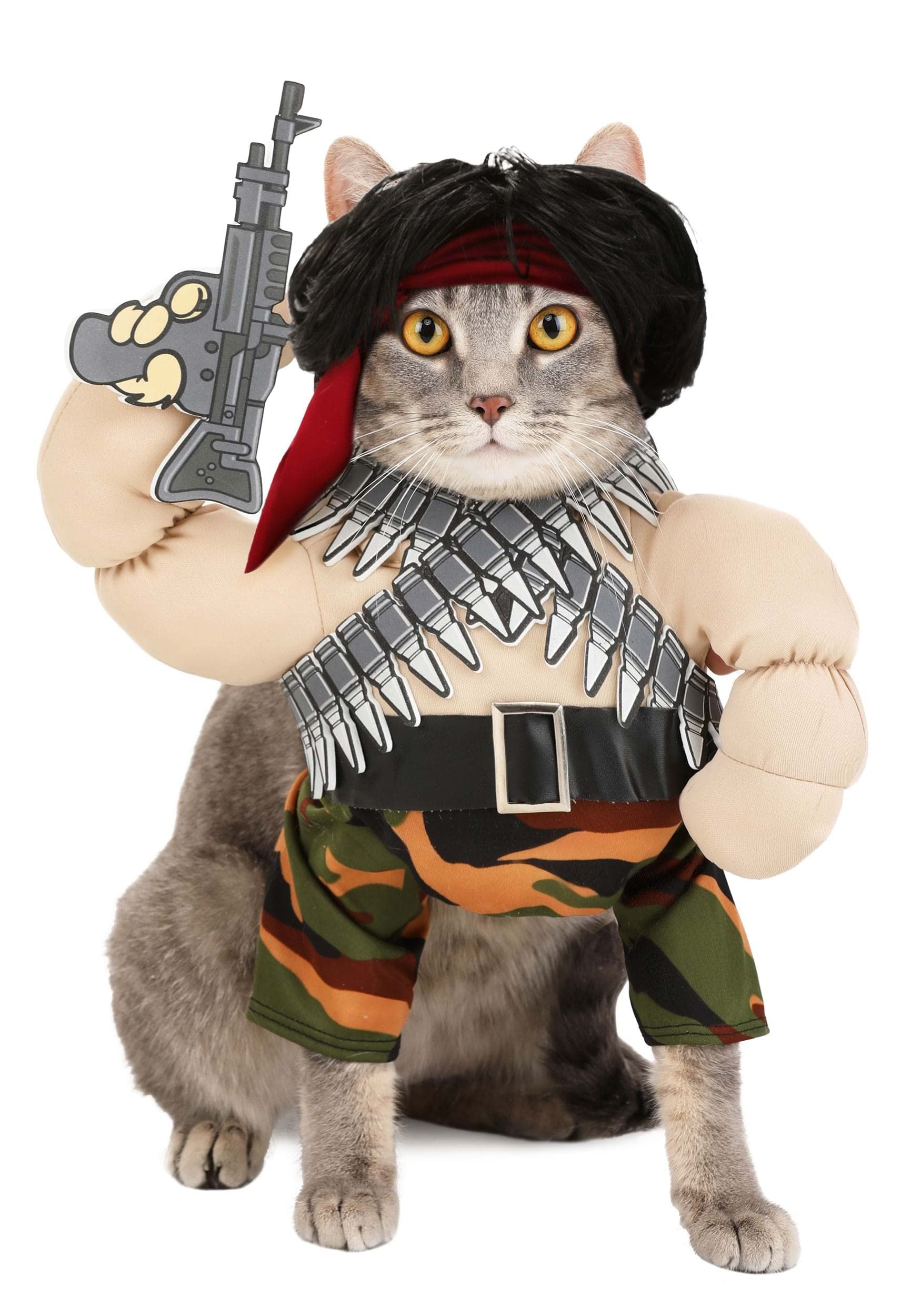 California Costumes Héroe de Acción para mascotas, pistola de espuma y peluca, juego imaginativo
