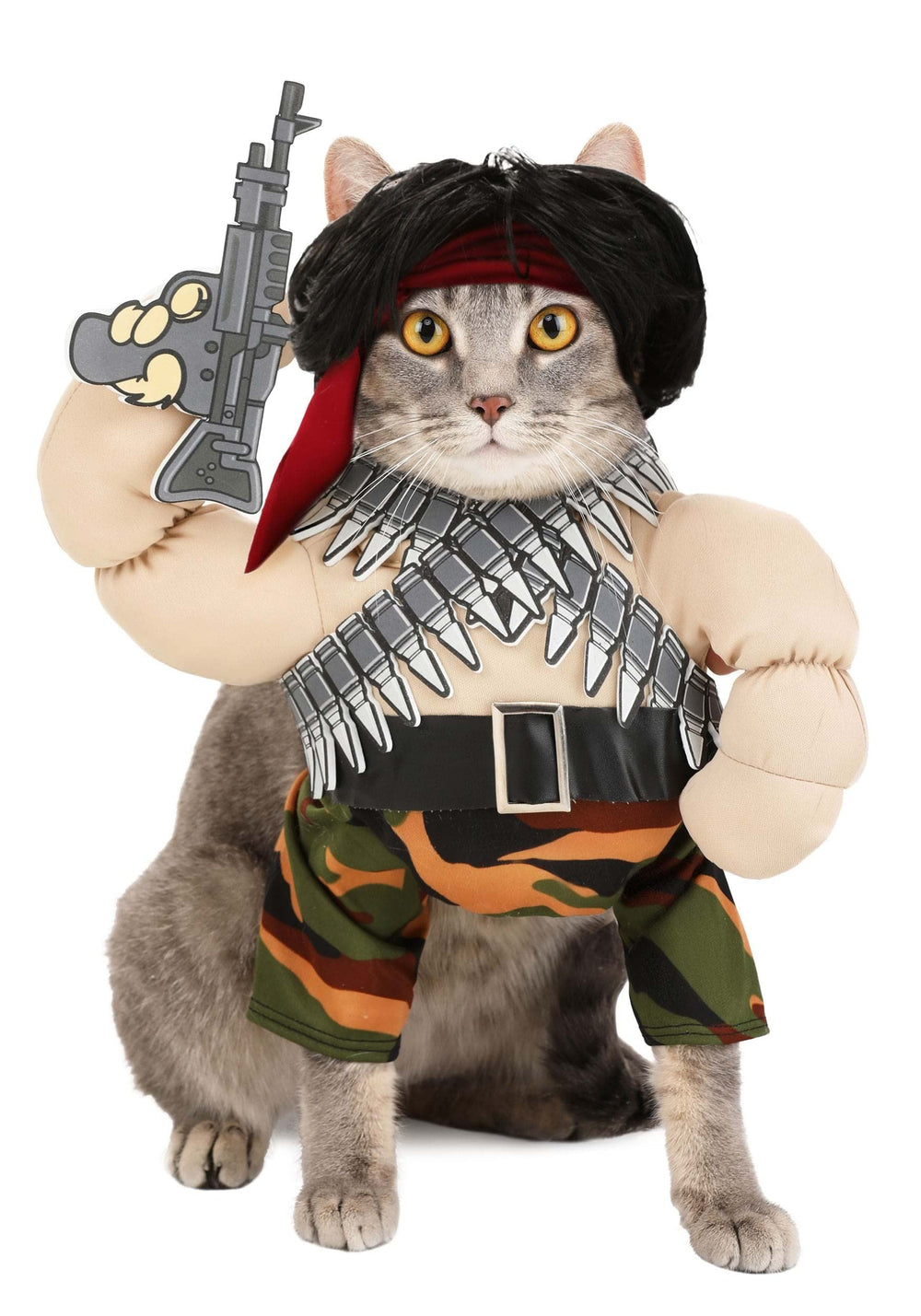California Costumes Héroe de Acción para mascotas, pistola de espuma y peluca, juego imaginativo