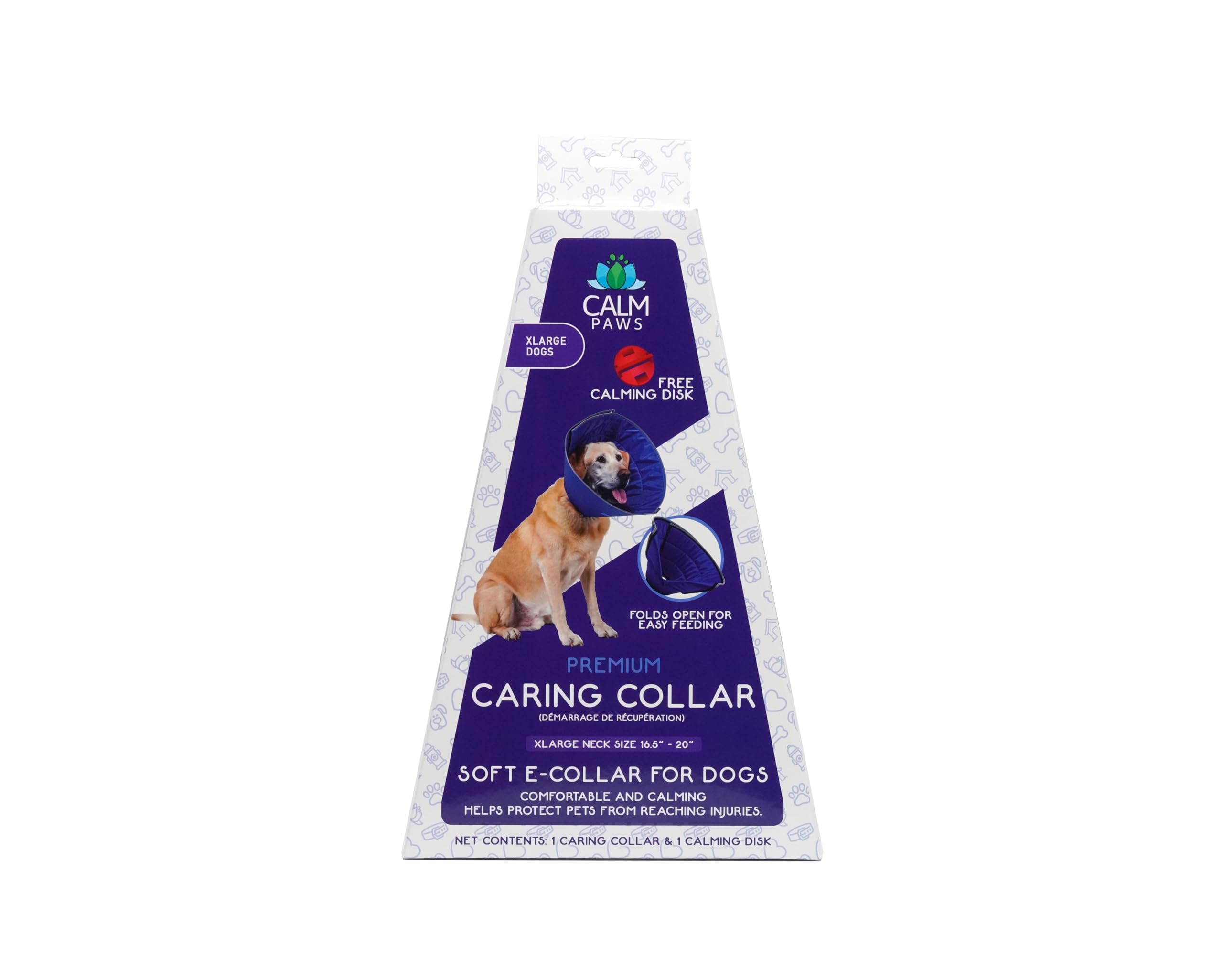 Calm Paws collar-ajuste-velcro permite un ajuste rápido y seguro.
