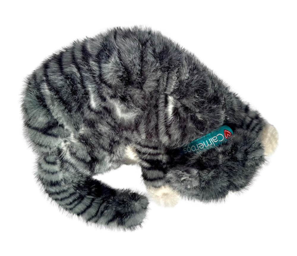 Calmeroos peluche-latido-real gris rayas: ayuda a dormir mejor.