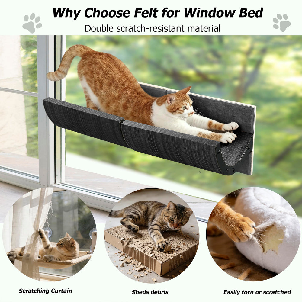 Caloreduce cama-rascado-gato-fieltro-resistente: arañar sin dañar cortinas