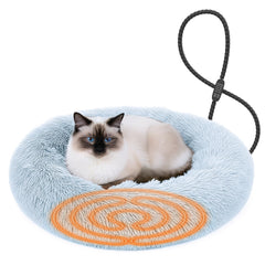 Cama gato calefaccionada 23 pulgadas donut suave para descanso cálido