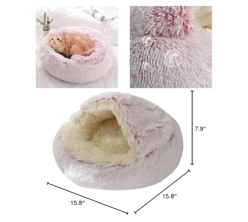 Cama-gato-envio-vacio-rosa llega comprimida para recuperar su forma rápidamente.