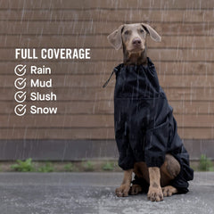 Canada Pooch Traje de lluvia: cierre lateral con cremallera para colocar y quitar con facilidad.
