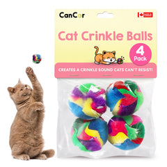 Cancor Innovations Cat Crinkle Ball 1,5 pulgadas, vista frontal, ideal para jugar dentro de casa.