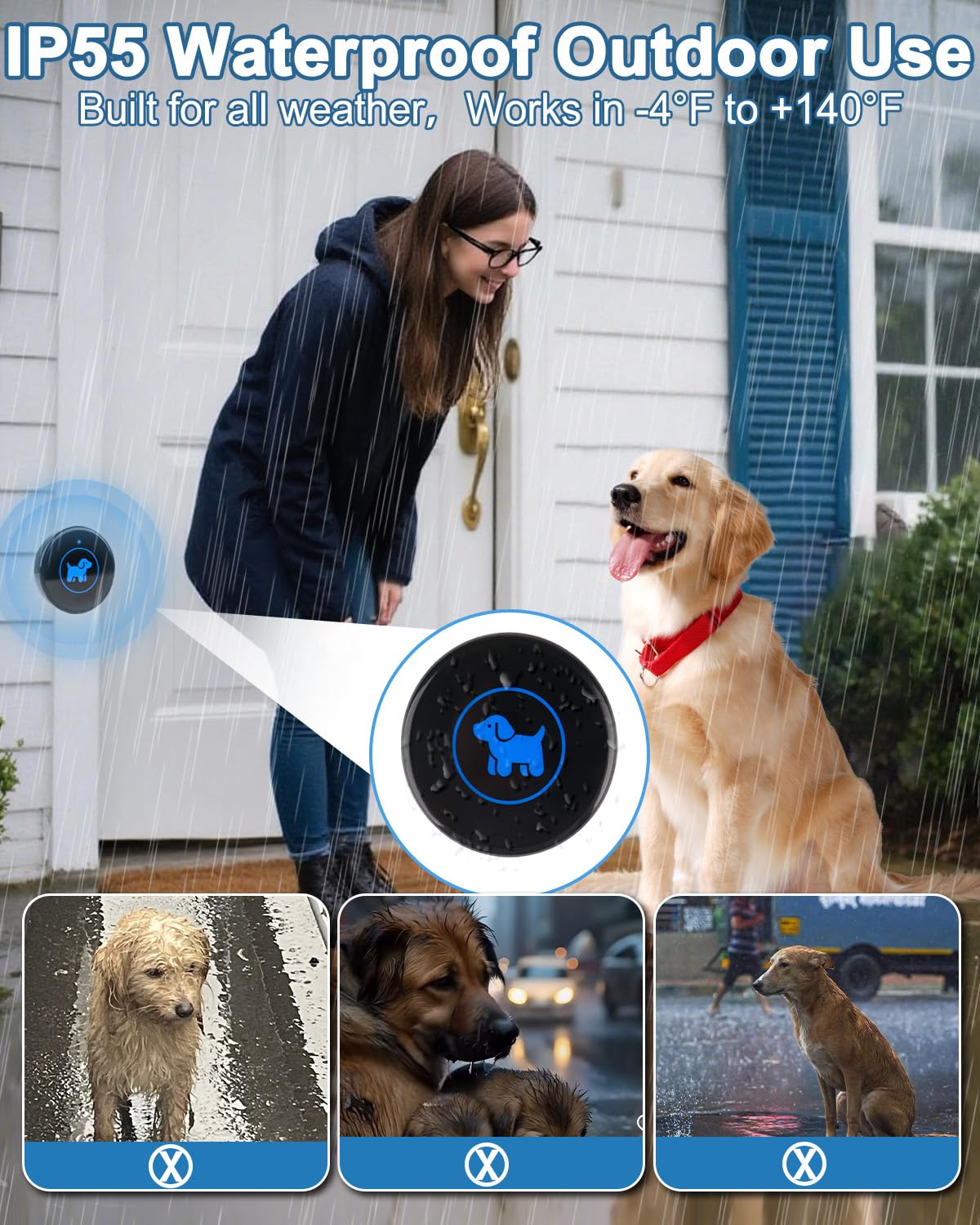Cangecit dos botones para señales distintas en varias mascotas