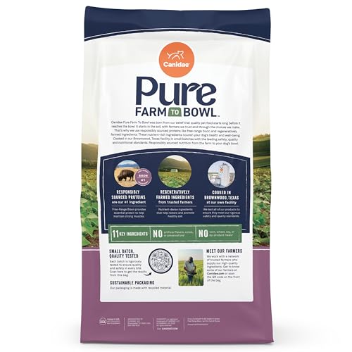 CANIDAE Pure Bison sin maíz 4lb Bolsa: opción sin maíz para digestión suave.